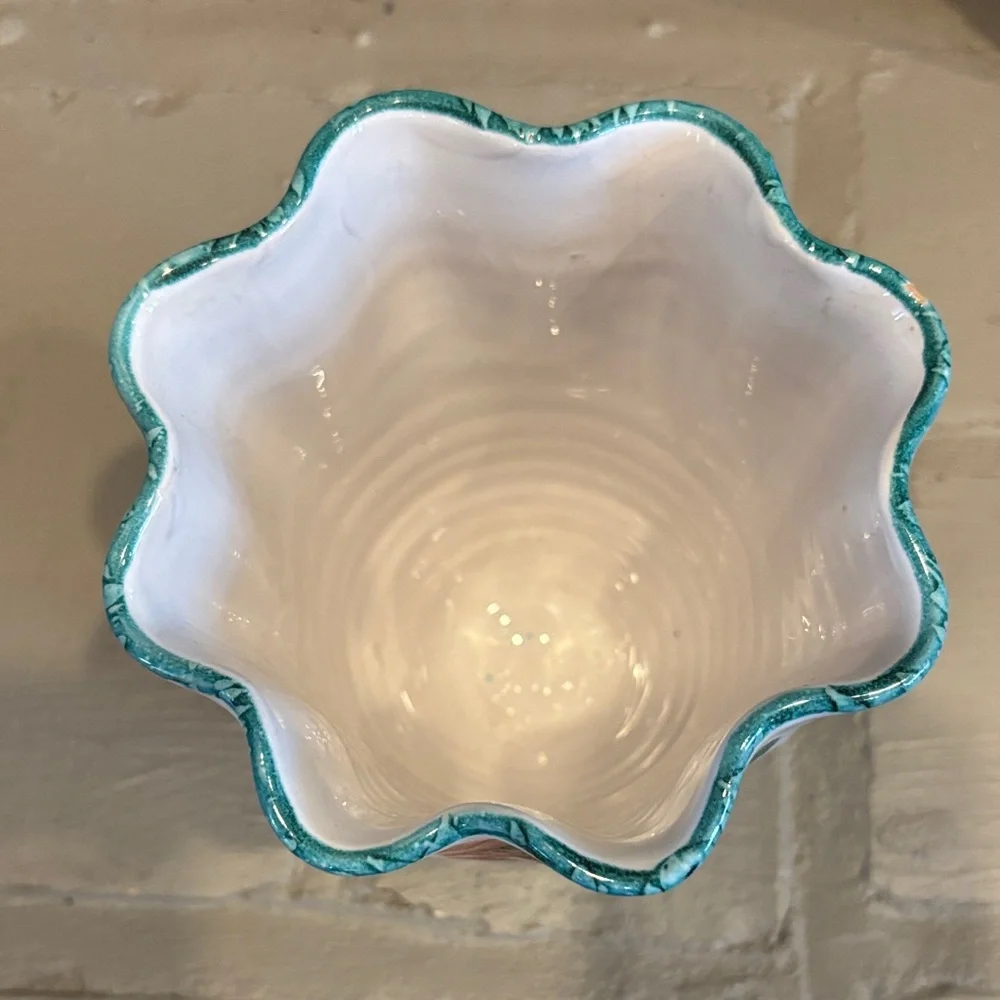 VTG Italian Handcrafted Pottery Floral Vase‎